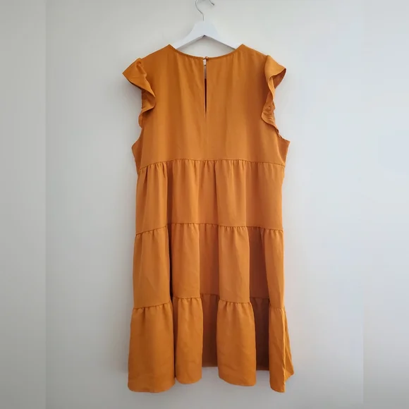 KIRUNDO Orange Ruffled Tiered Mini Sundress - Picture 4 of 6